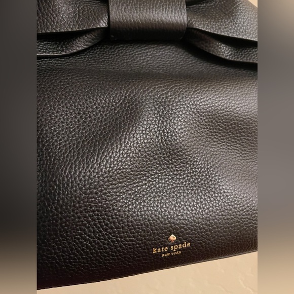 Kate Spade Black Leather Satchel Handbag with Large Bow - Picture 10 of 10
